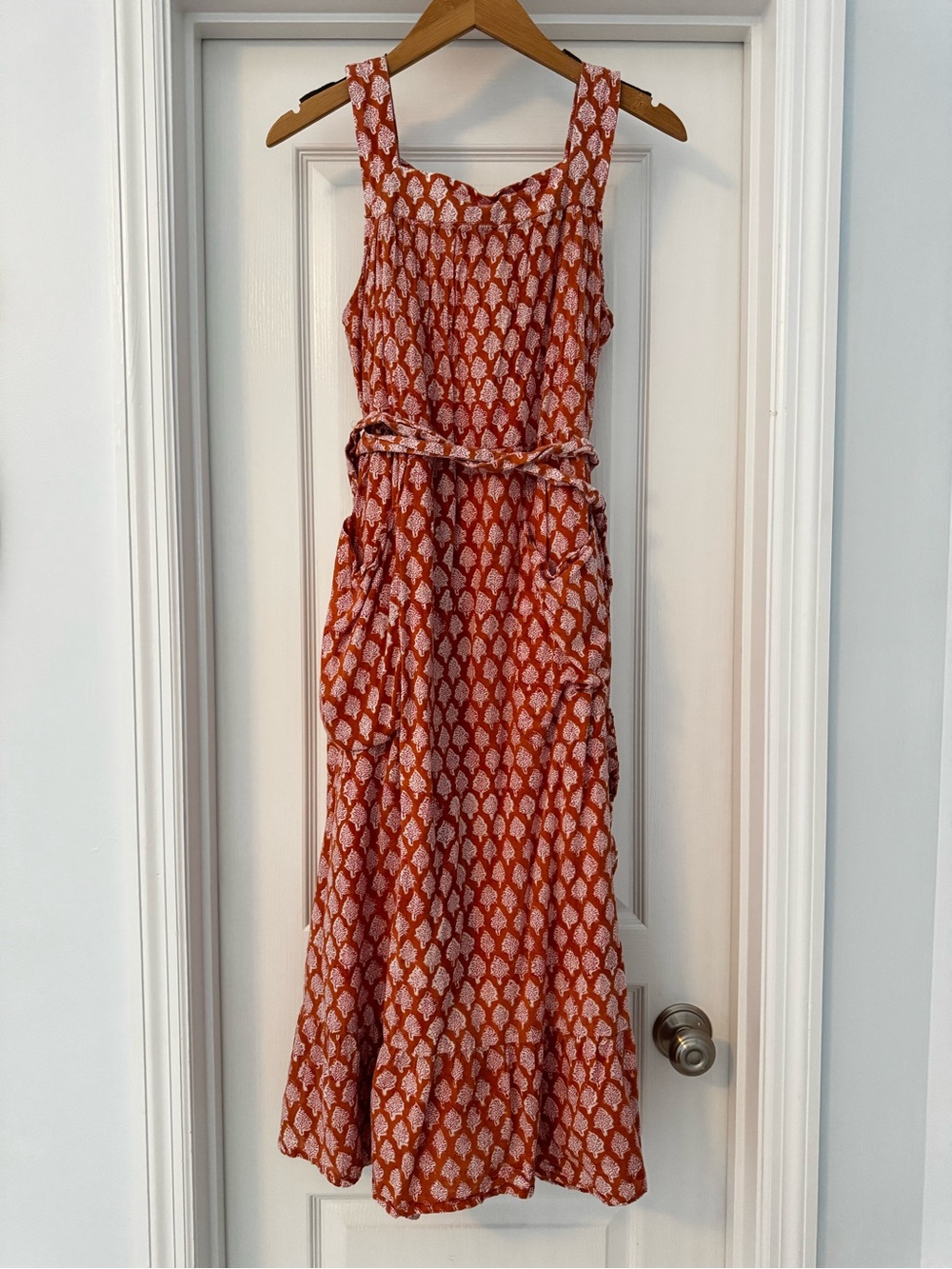 Emerson Fry Orange Dress with White Floral Print